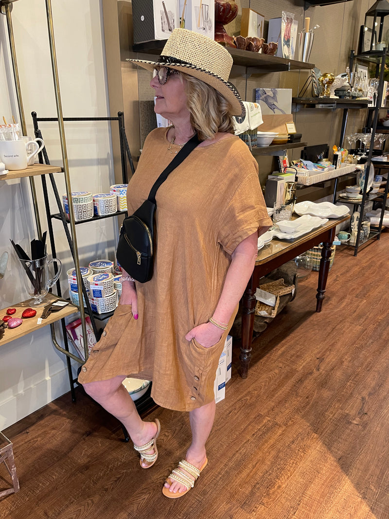 Short Sleeve Linen Dress