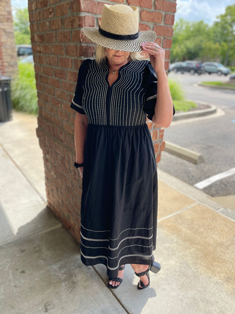 Trimmed Midi Dress