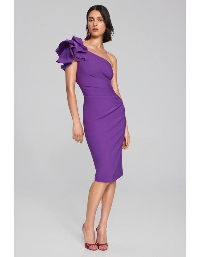 off the shoulder ruffle sheath dress Terani Couture 251M4452 Mother of the Bride Wedding Off-Shoulder Formal Mikado Dress