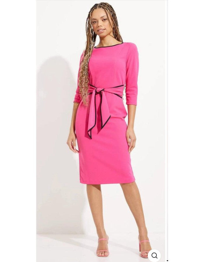 Pink With Black Trim Dress - Southern Muse Boutique