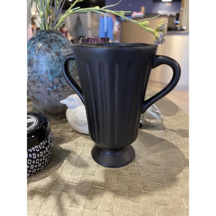 5" H Ceramic Matte Black Vase