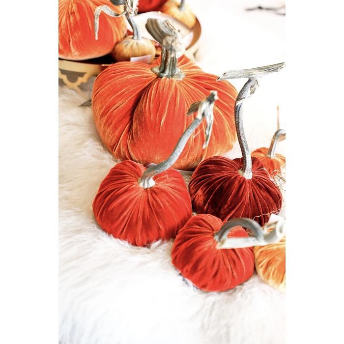 6" Silk Velvet Pumpkin - Southern Muse Boutique