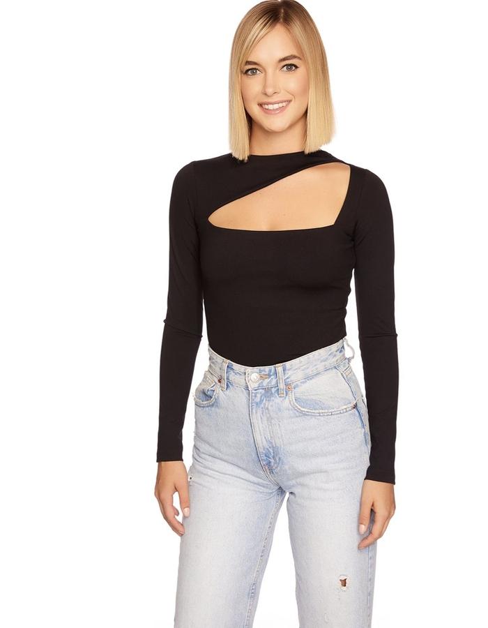 Angle Cut Out LS Top - Southern Muse Boutique