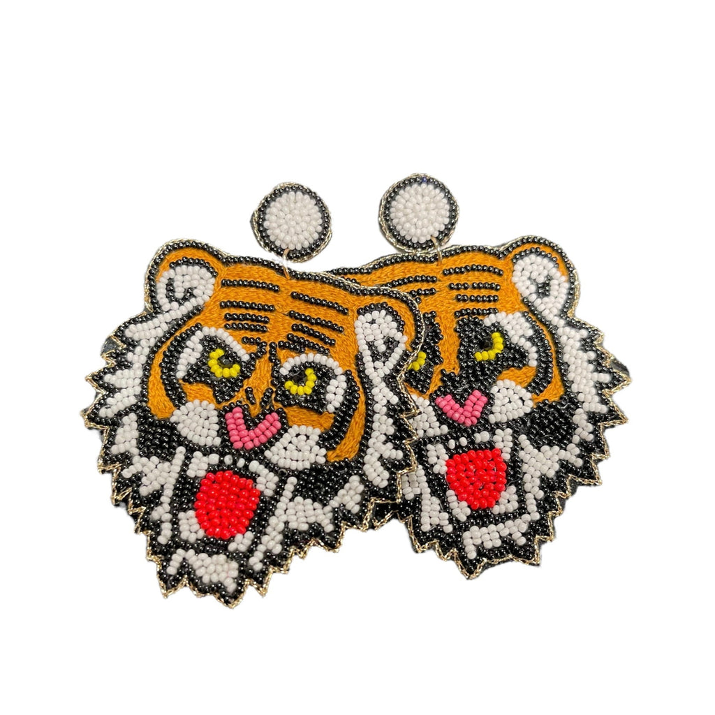 Beaded Tiger Earring