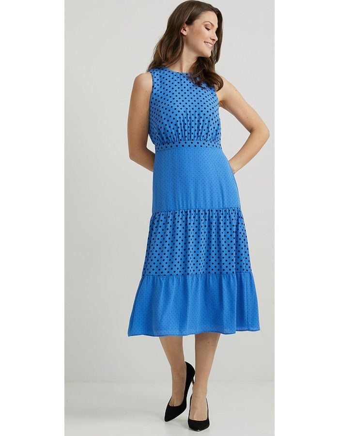 Black/Blue Polka Dot Dress - Southern Muse Boutique