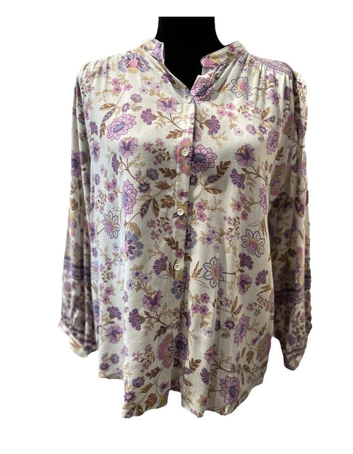 Bordered Blouse - Southern Muse Boutique