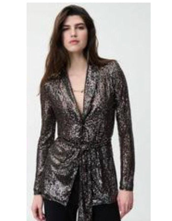 Sequin Tie Jacket - Southern Muse Boutique
