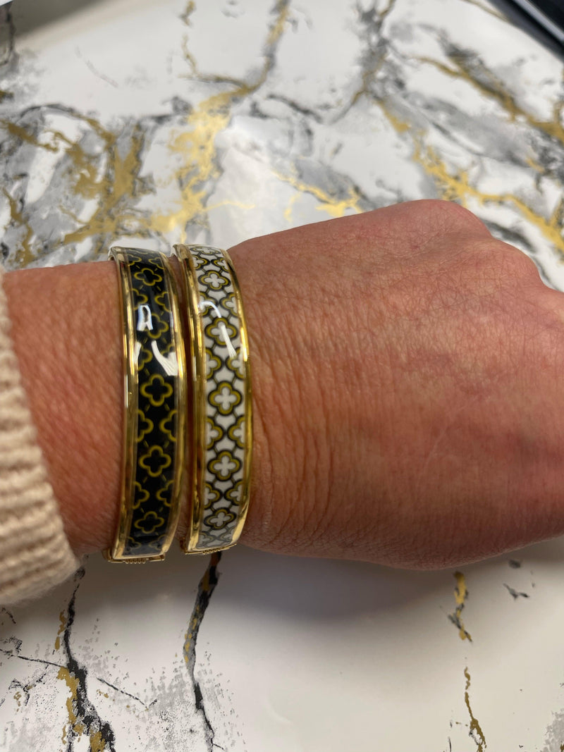 Thin Gold Enamel Bracelet