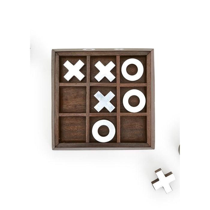 Tic Tac Toe on Wood Board