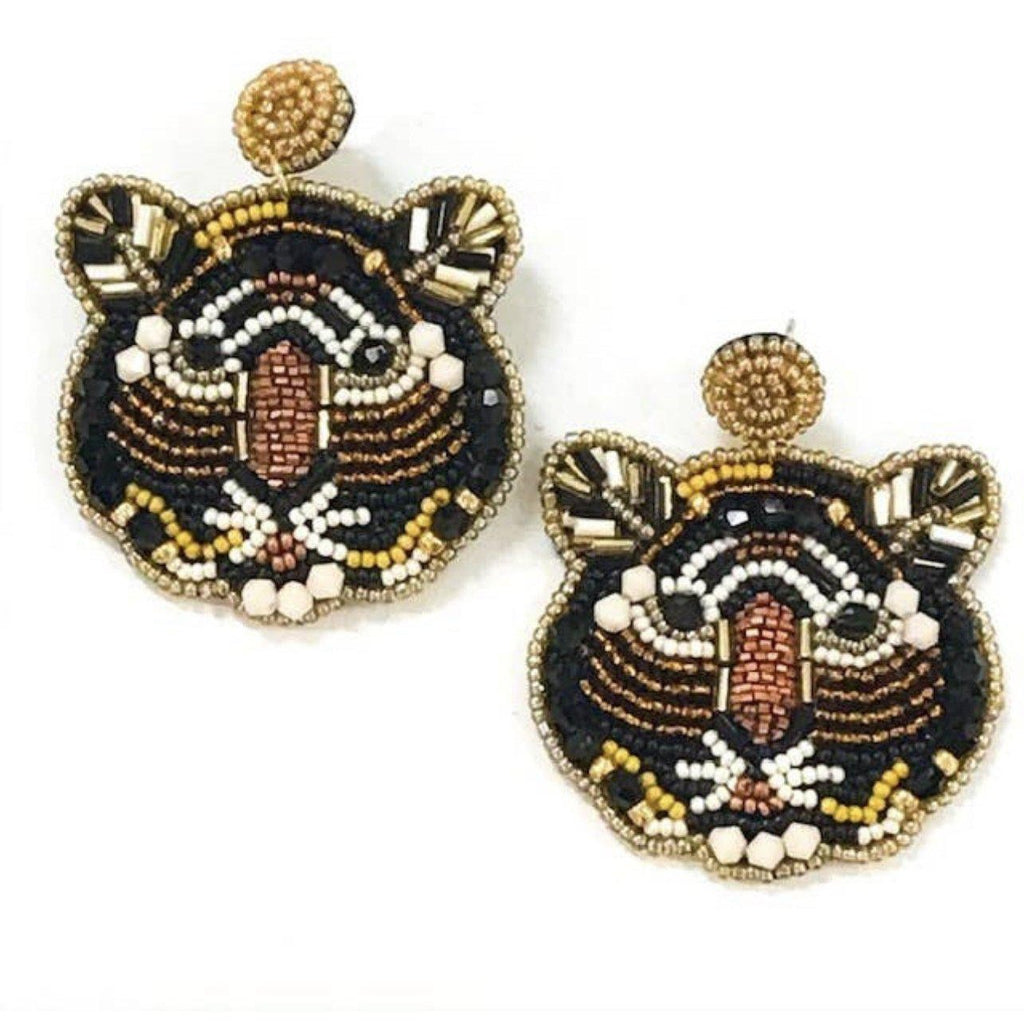 Tiger Jeweled Earrings - Southern Muse Boutique