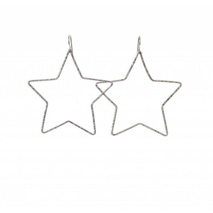 Large Star Hoops Silver - Southern Muse Boutique