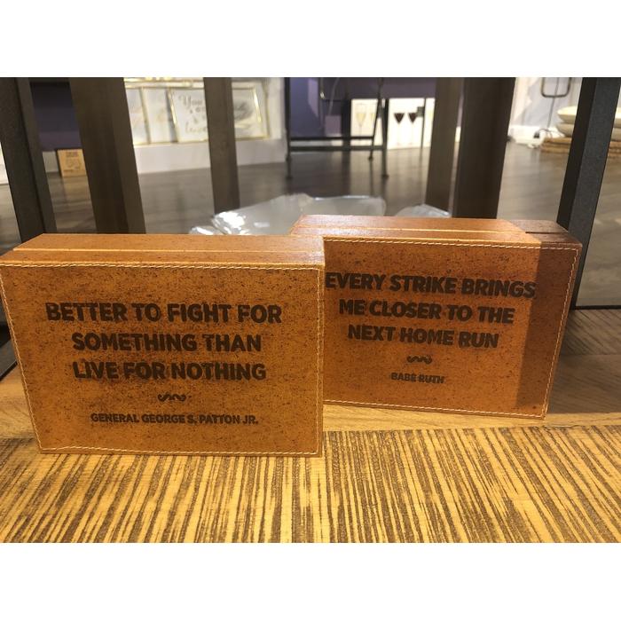 Leather Quote Box--