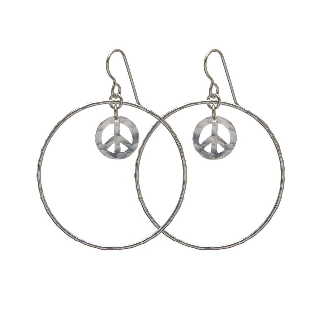 Peace Sign Hoop Earring - Southern Muse Boutique